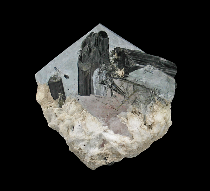 Aquamarine-Morganite with Tourmaline & Albite,, Mawi Pegmatite, Du Ab District, Nuristan Province, Afghanistan