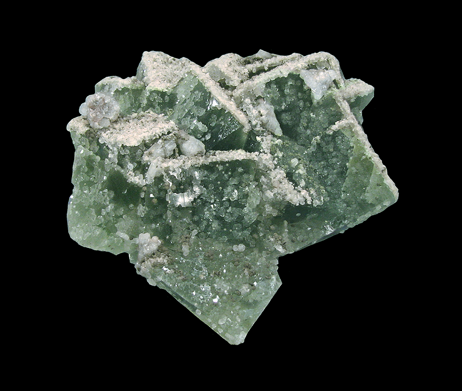 Fluorite with Calcite & Pyrite, El Hammam Mine, Kh&eacute;misset Province, Rabat-Sal&eacute;-K&eacute;nitra Region, Morocco