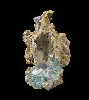 Cookeite, Elbaite & Quartz cast after Tourmaline, Ara&ccedil;ua&iacute;, Minas Gerais, Brazil